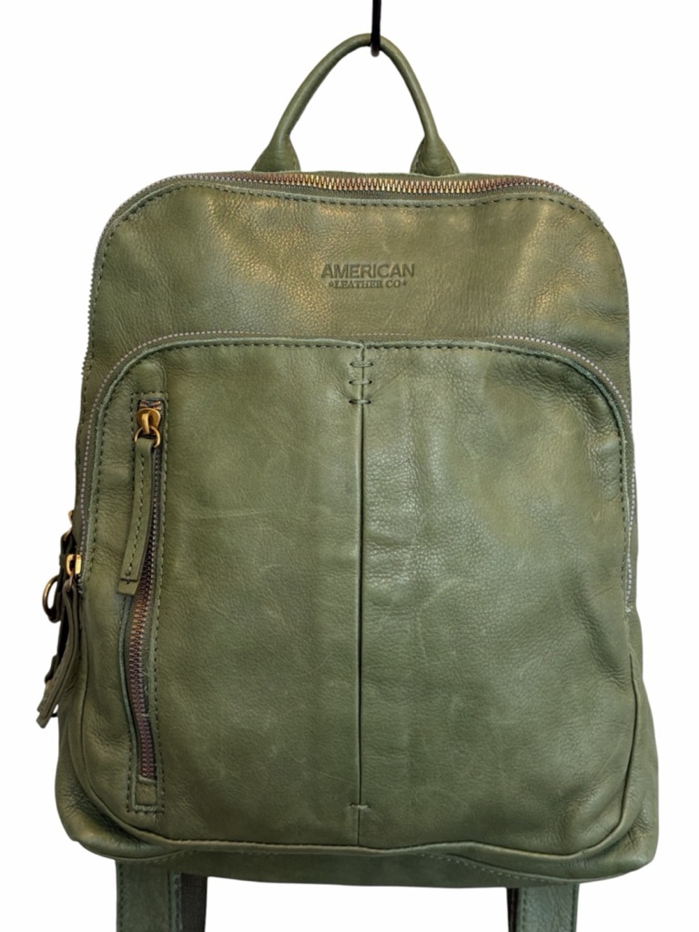 American Leather Co Cleveland Backpack Olive Green Leather Convertible Bag